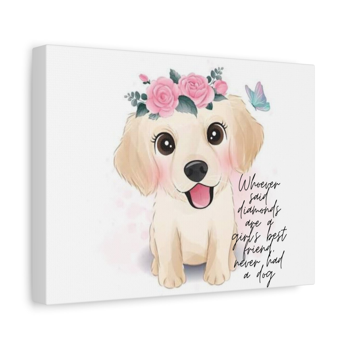 Cute Dog Portrait Canvas Wall Art, Pet Lover Gift, Home Decor, Dog Owner Wall Decor, Animal Decor, Animal Lover Gift diamonds dogs girls best friend