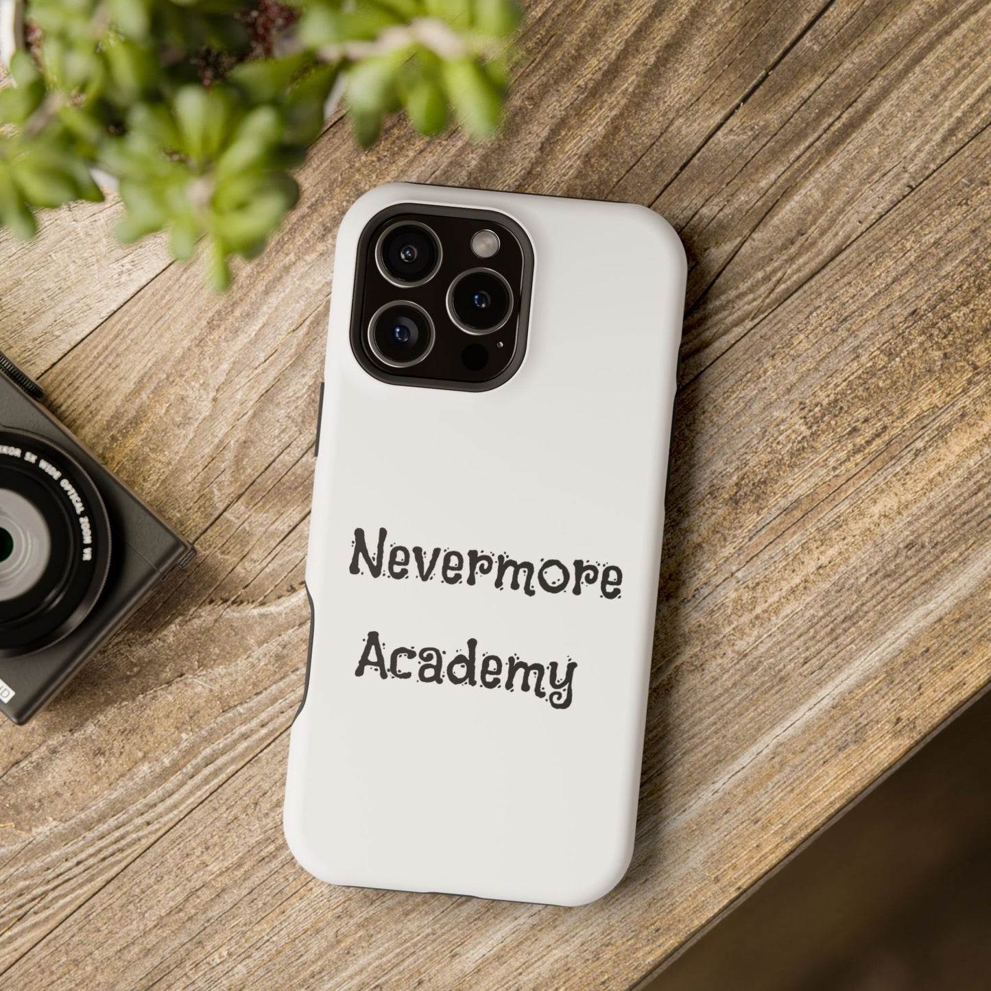 Nevermore Academy Impact-Resistant iPhone Case, Gothic Style Phone Cover, Wednesday