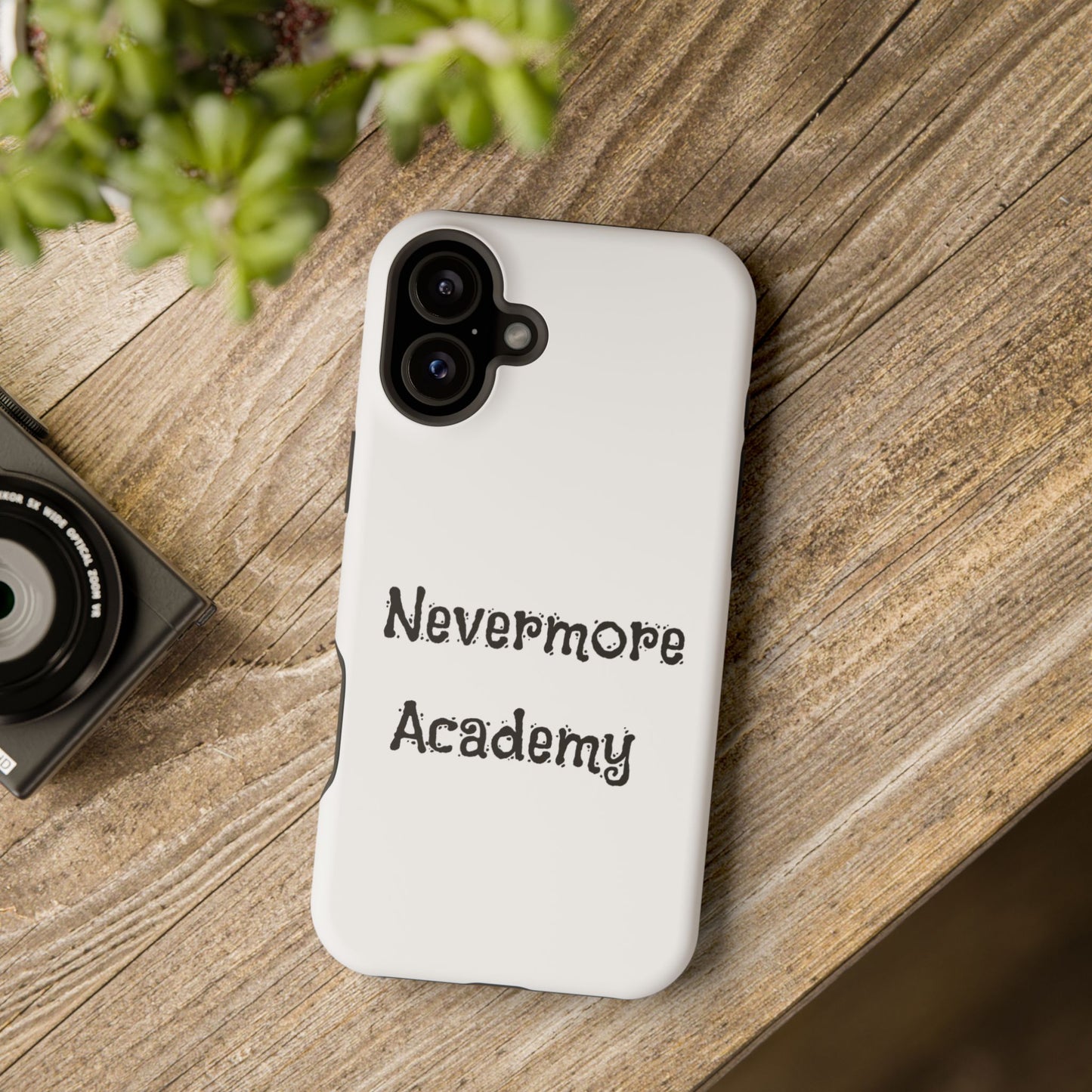 Nevermore Academy Impact-Resistant iPhone Case, Gothic Style Phone Cover, Wednesday