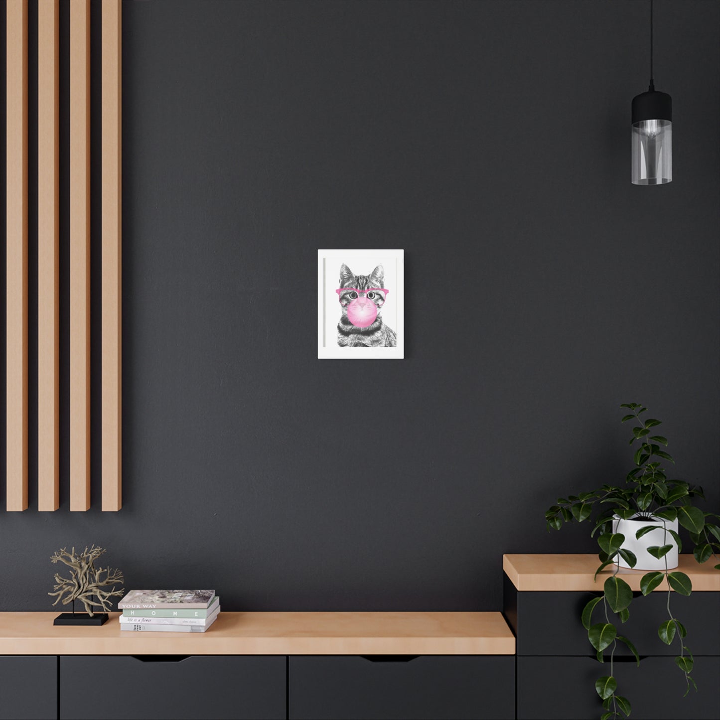 Whimsical Cat Wall Art Canvas Print, Cat Decor, Pet Lover Gift, Home Office Decor, Fun Animal Art