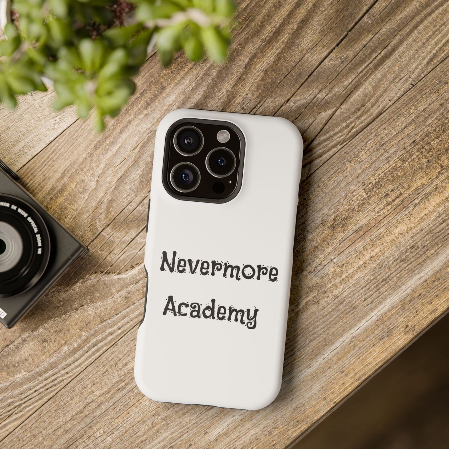 Nevermore Academy Impact-Resistant iPhone Case, Gothic Style Phone Cover, Wednesday