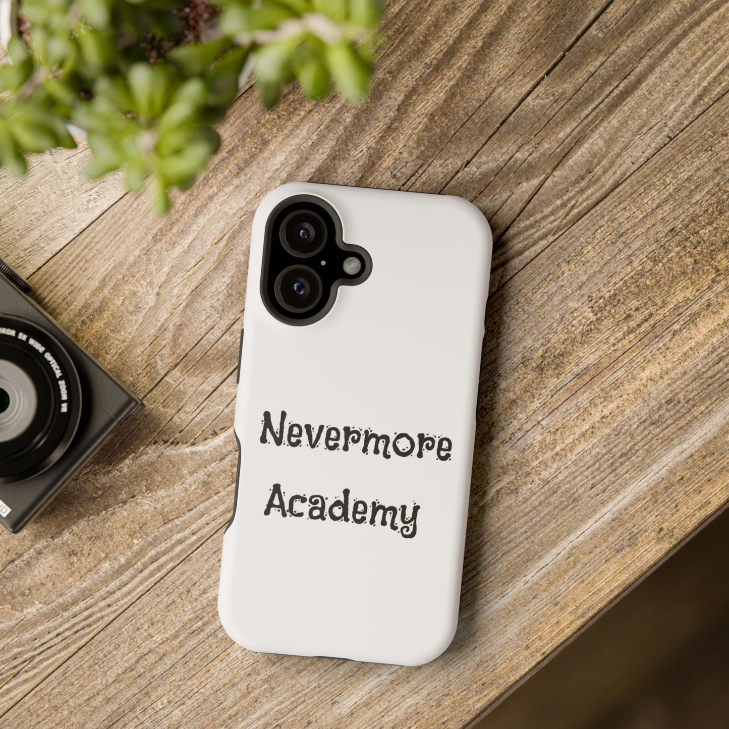 Nevermore Academy Impact-Resistant iPhone Case, Gothic Style Phone Cover, Wednesday