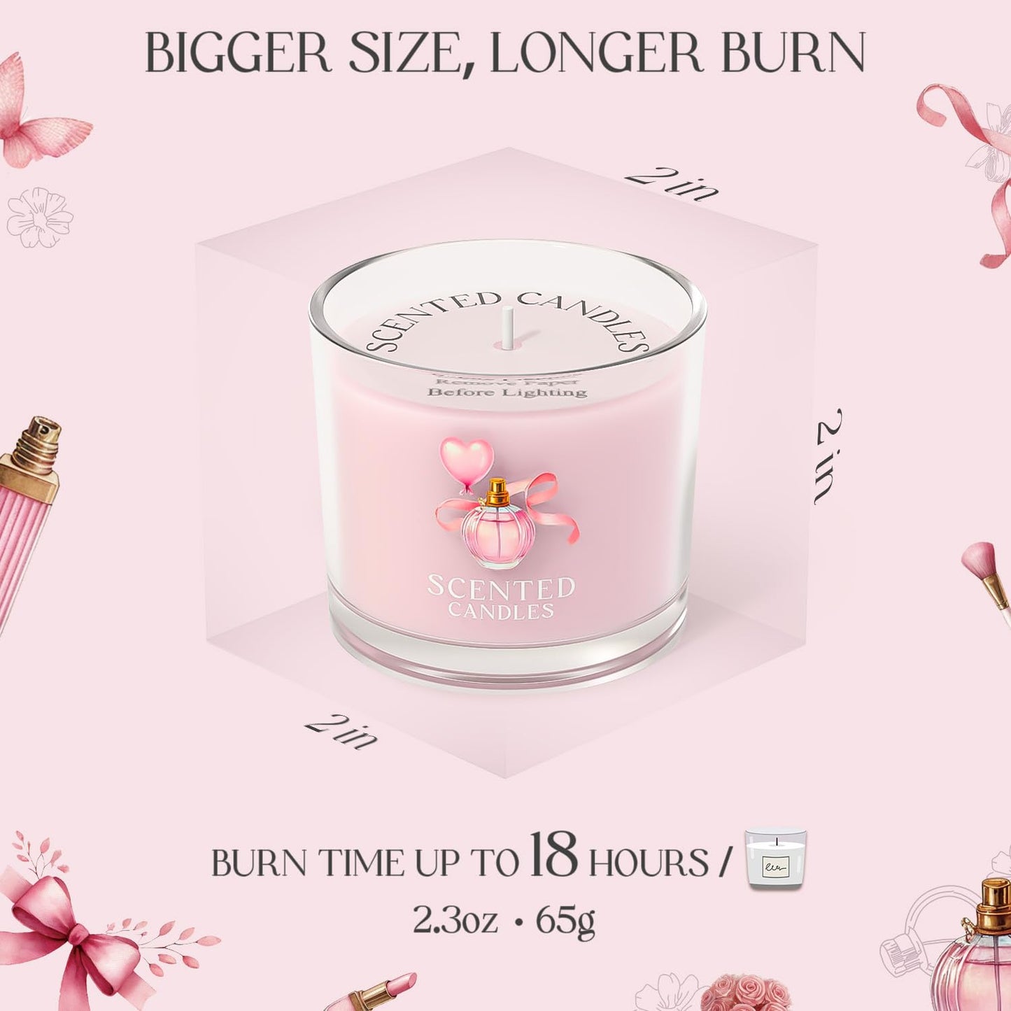 Scented Candles, Scented Candle Gift Set for Stress Relief, 3 Votive Candles for Women and Men, Birthday Candle Gifts for Women, Christmas Candles for Women (Pink + Purple + White, 7 oz)