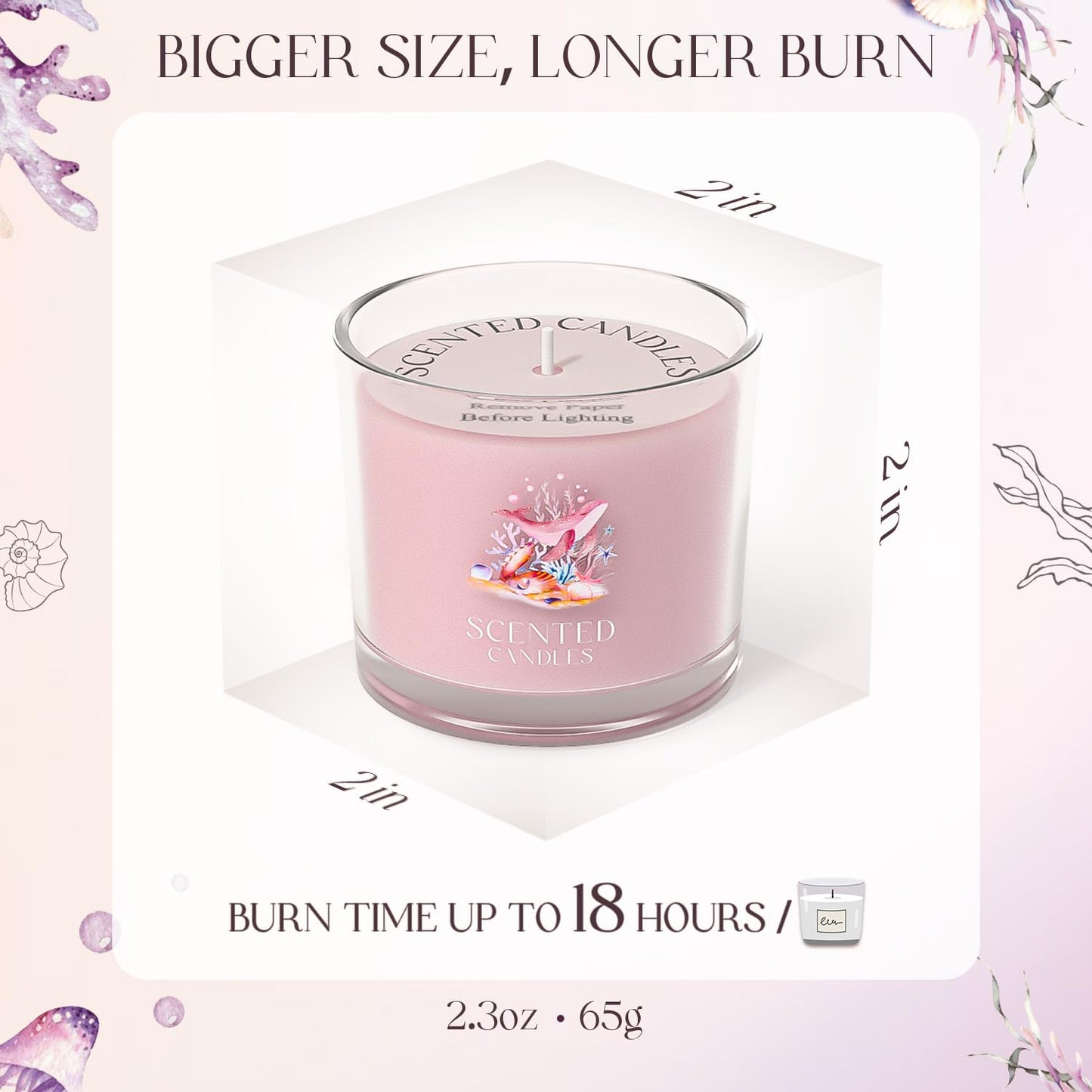 Scented Candles, Scented Candle Gift Set for Stress Relief, 3 Votive Candles for Women and Men, Birthday Candle Gifts for Women, Christmas Candles for Women (Pink + Purple + White, 7 oz)