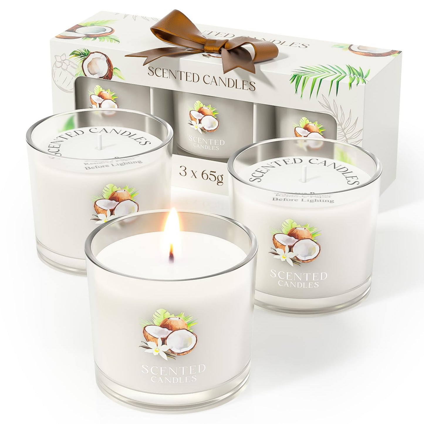 Scented Candles, Scented Candle Gift Set for Stress Relief, 3 Votive Candles for Women and Men, Birthday Candle Gifts for Women, Christmas Candles for Women (Pink + Purple + White, 7 oz)