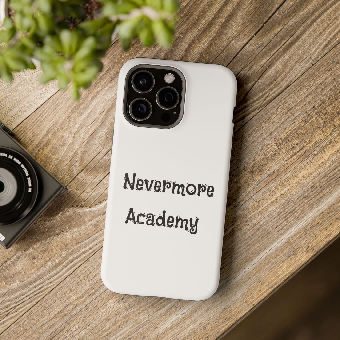 Nevermore Academy Impact-Resistant iPhone Case, Gothic Style Phone Cover, Wednesday