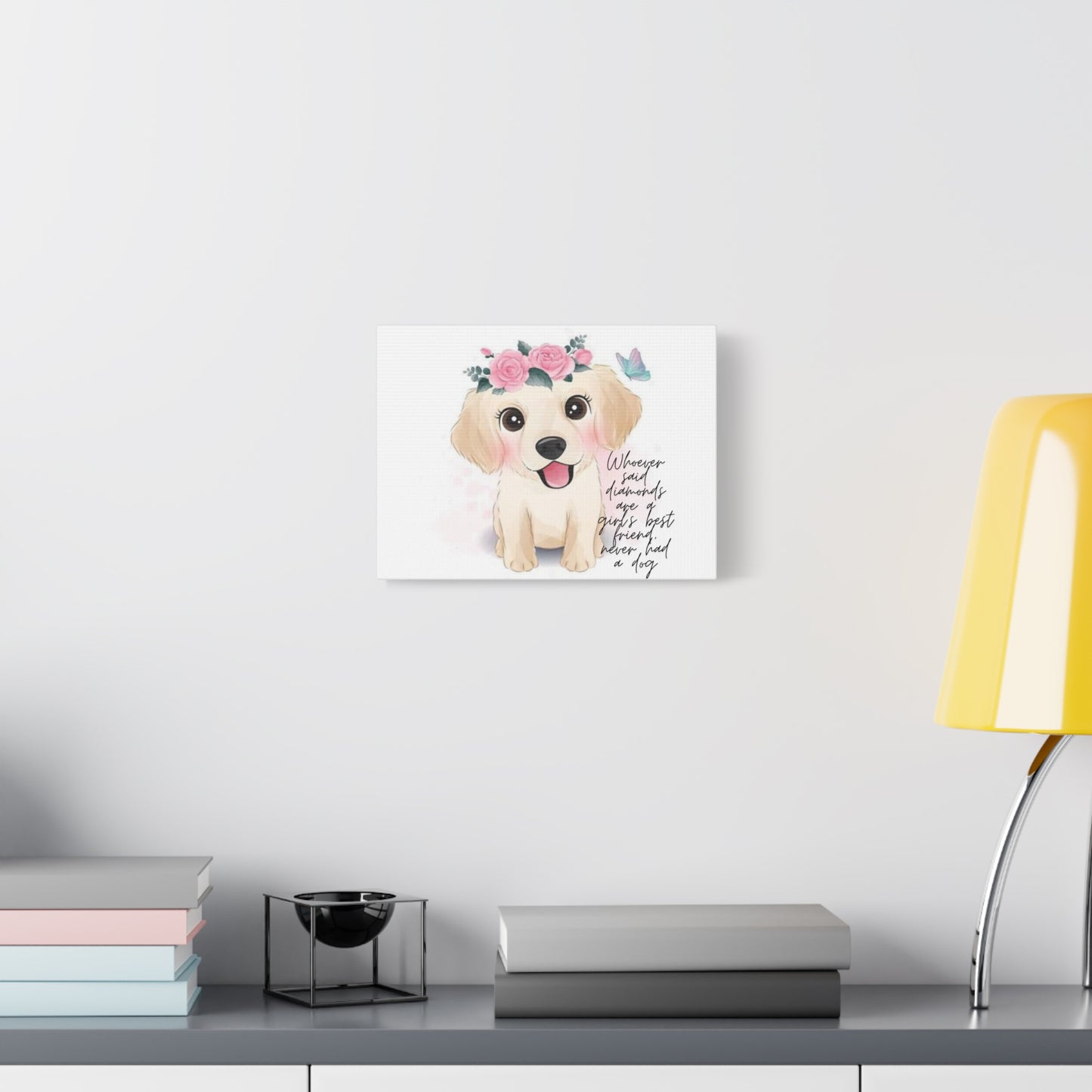 Cute Dog Portrait Canvas Wall Art, Pet Lover Gift, Home Decor, Dog Owner Wall Decor, Animal Decor, Animal Lover Gift diamonds dogs girls best friend
