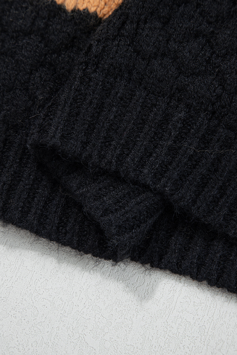 Khaki Colorblock High Neck Baggy Sweater