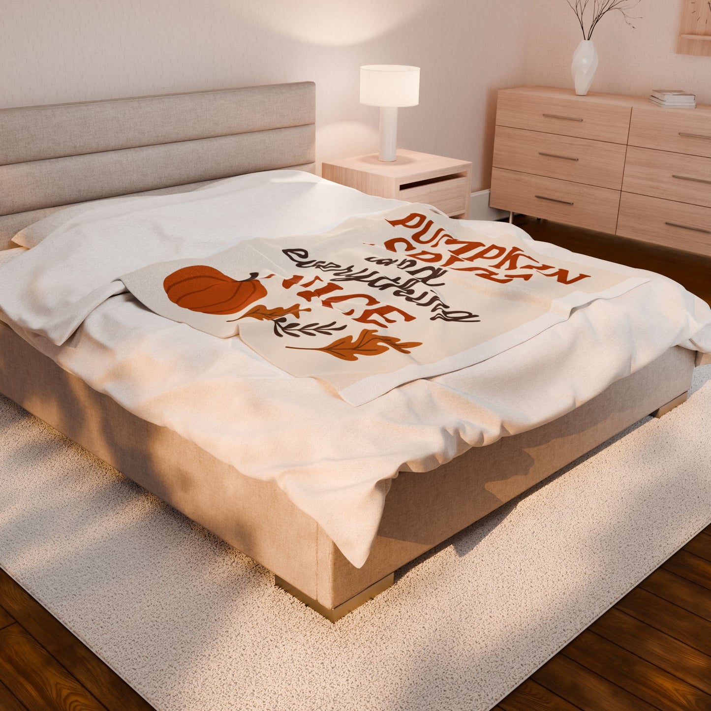 Cozy Pumpkin Spice Plush Blanket, Fall Decor, Seasonal Gift, Autumn Vibes, Home Comfort, Thanksgiving