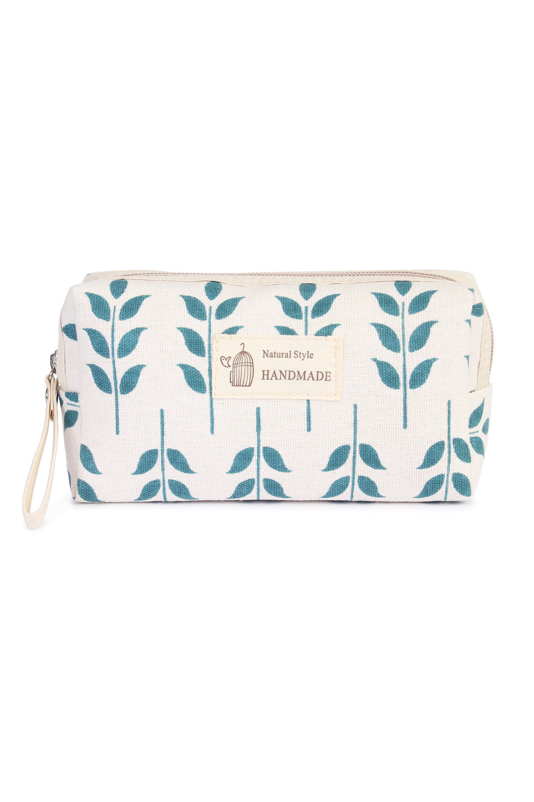 Blue Leaf Art Cosmetic Pouch makeup bag