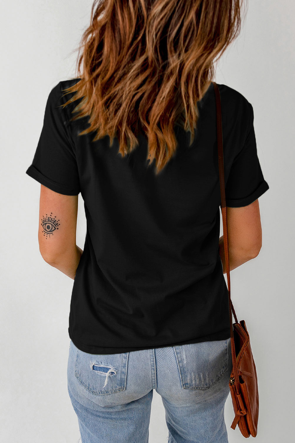 Black Hello Fall Letter Pumpkin Heat Transfer Printing T Shirt