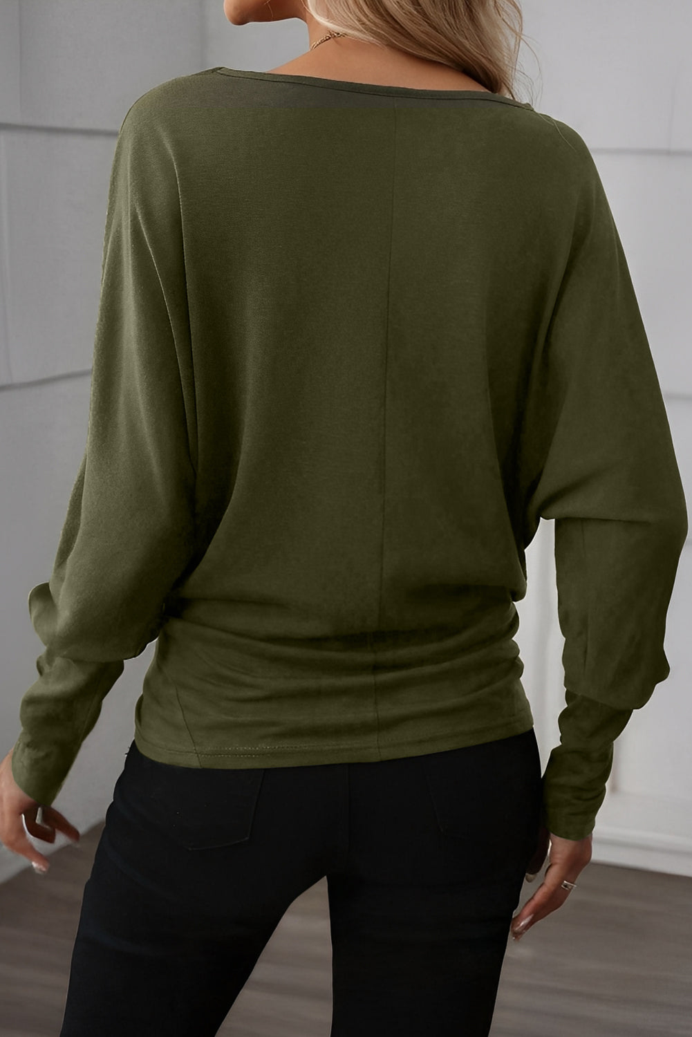 Christmas Sequin Santa Claus Patched Dolman Long Sleeve Top