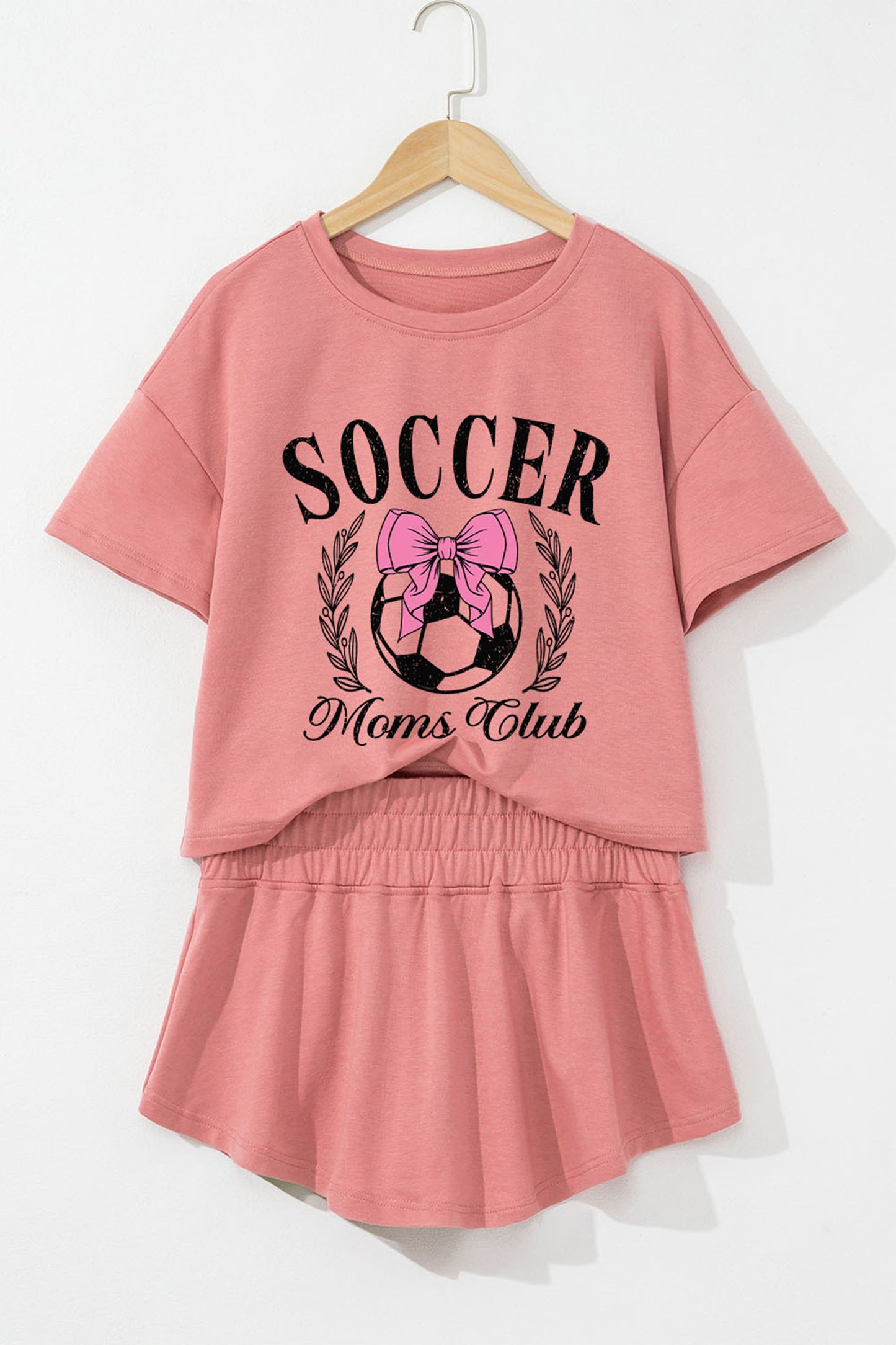 Blossom SOCCER Moms Club Cropped Tee Ruffled Skort 2 piece Outfit Mother’s Day