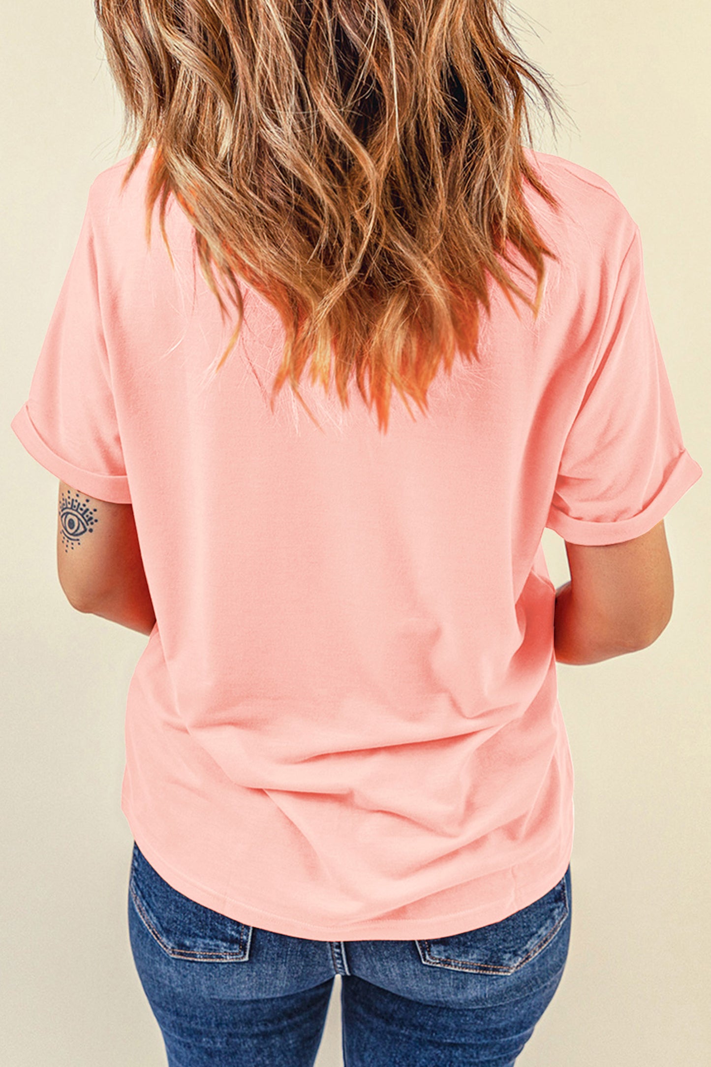 Pink Faux Patchwork Print Floral MAMA Lettering T Shirt Mother’s Day