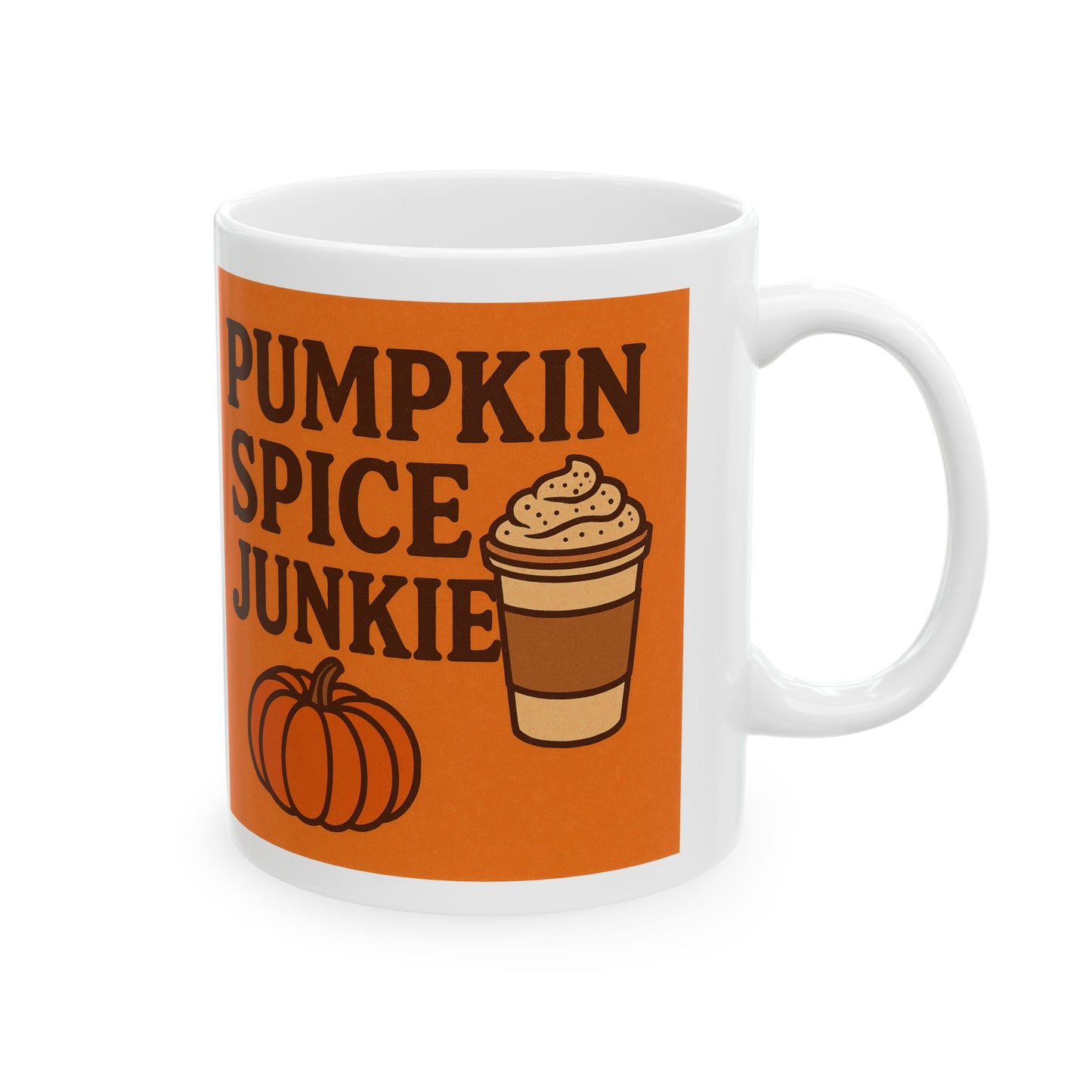 Pumpkin Spice Junkie Mug, Fall Coffee Mug, Autumn Gift, Cute Ceramic Mug, Halloween Decor, Cozy Drinkware, Seasonal Coffee Cup