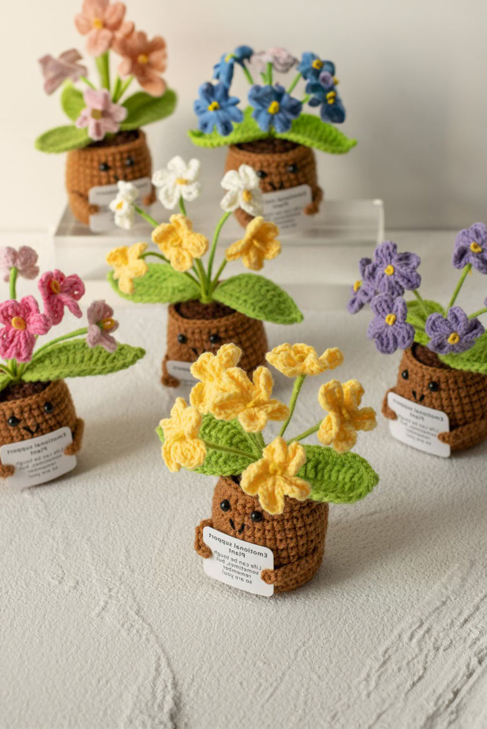 Emotional Support Cute Crochet Flower Pot