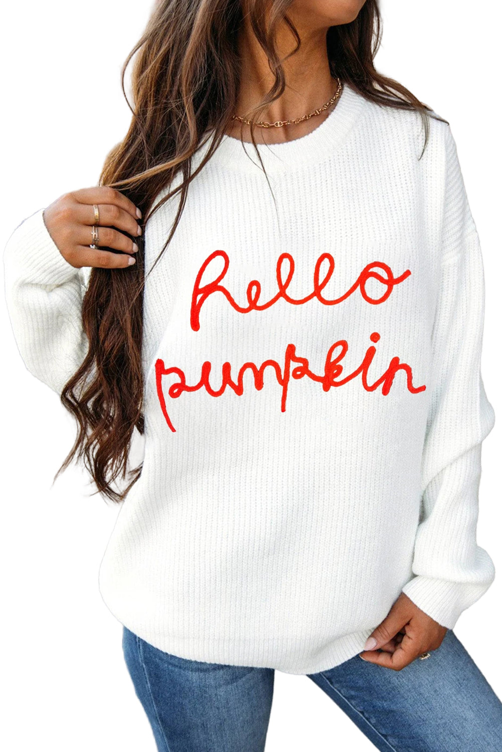 Flamingo Hello Pumpkin Graphic Sweater