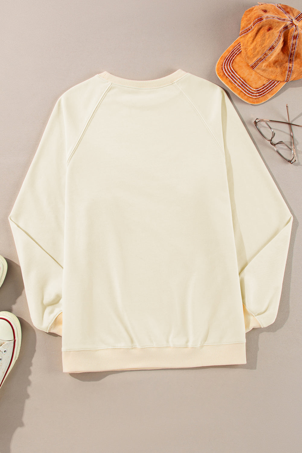 Apricot Rainbow Colorblock Pullover Sweatshirt