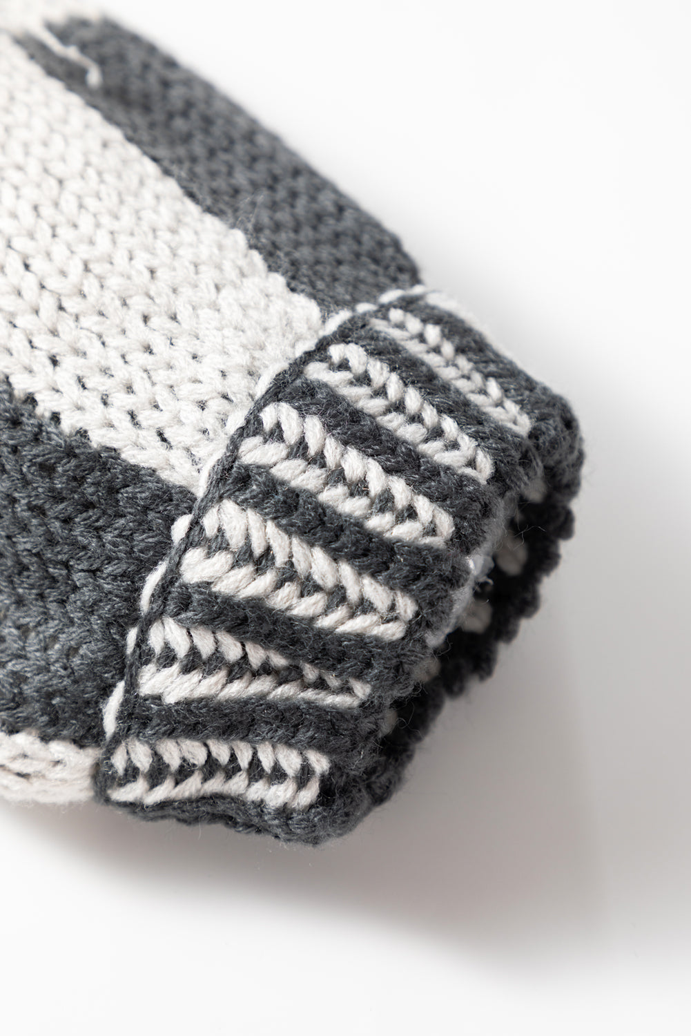 Colorblock Checked Open Front Knitted Cardigan