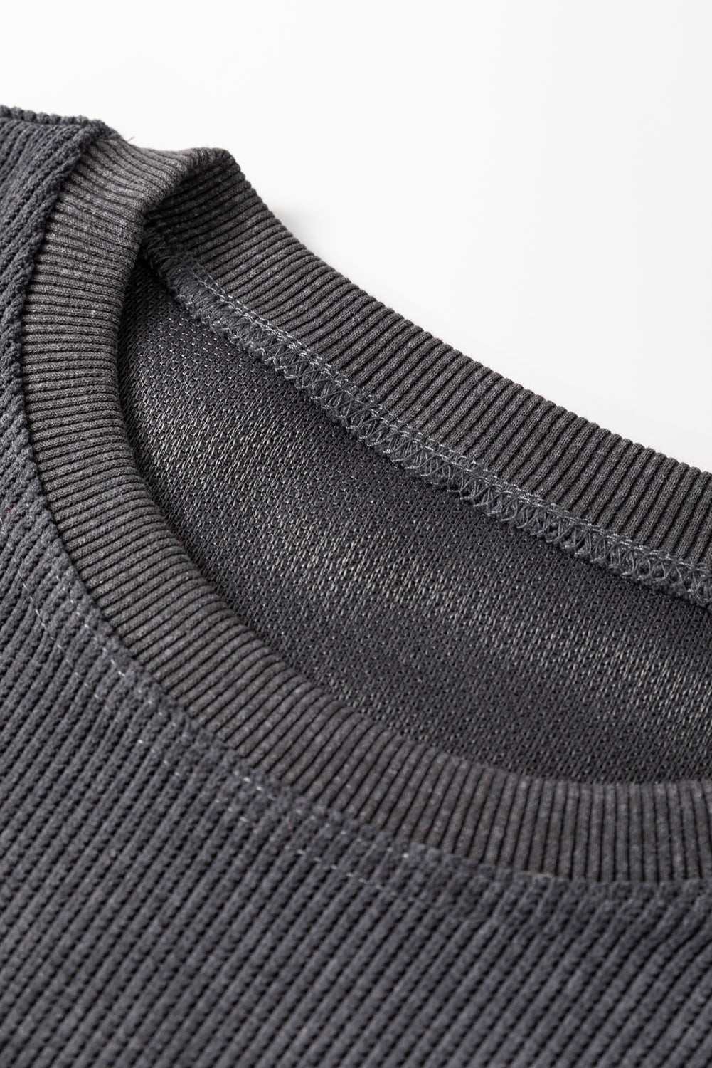 Gray Checkerboard TEACH Graphic Corded Crew Neck Sweatshirt