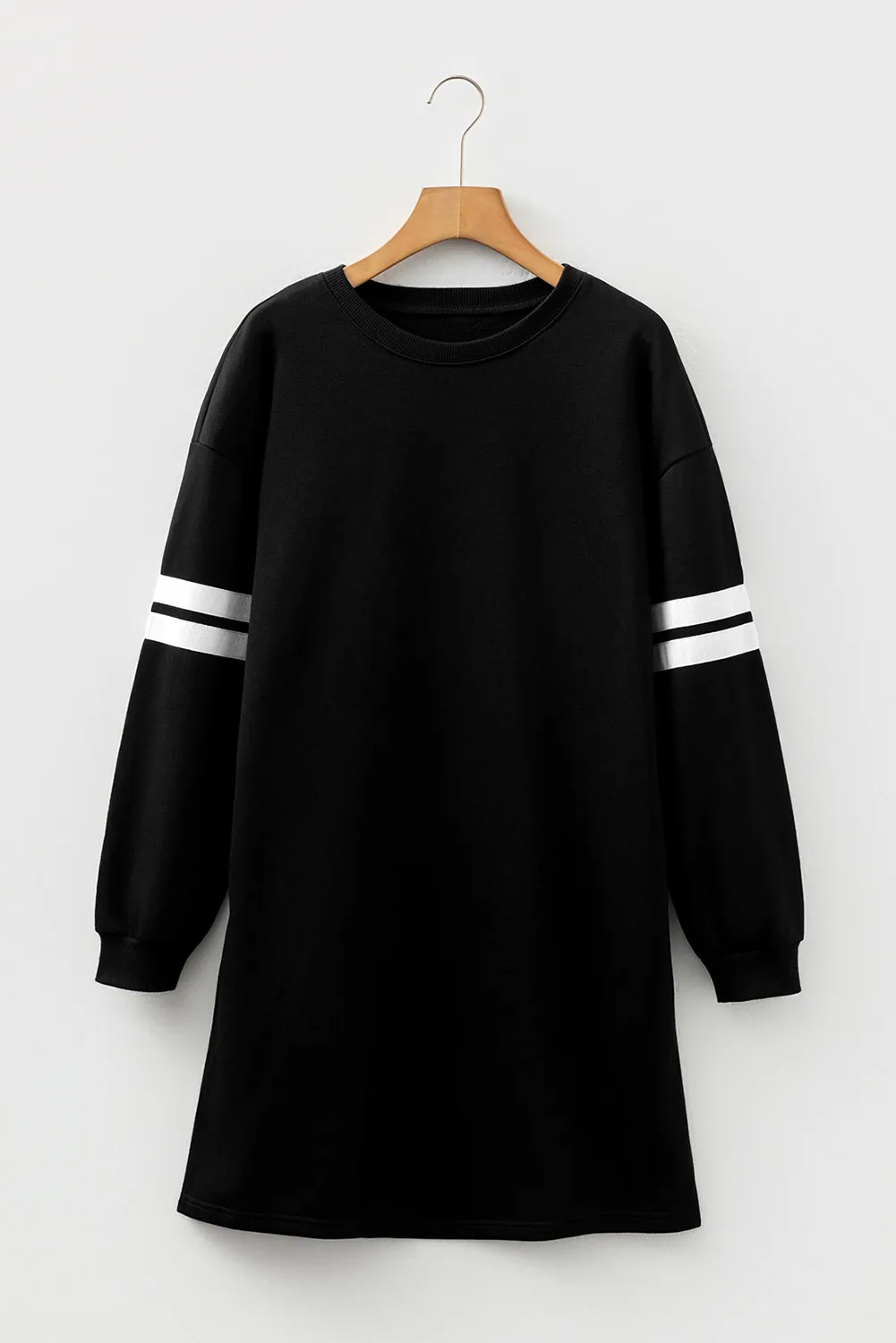 Black Christmas Nutcracker Sequins Patch Varsity Striped Sleeve Sweatshirt Dress