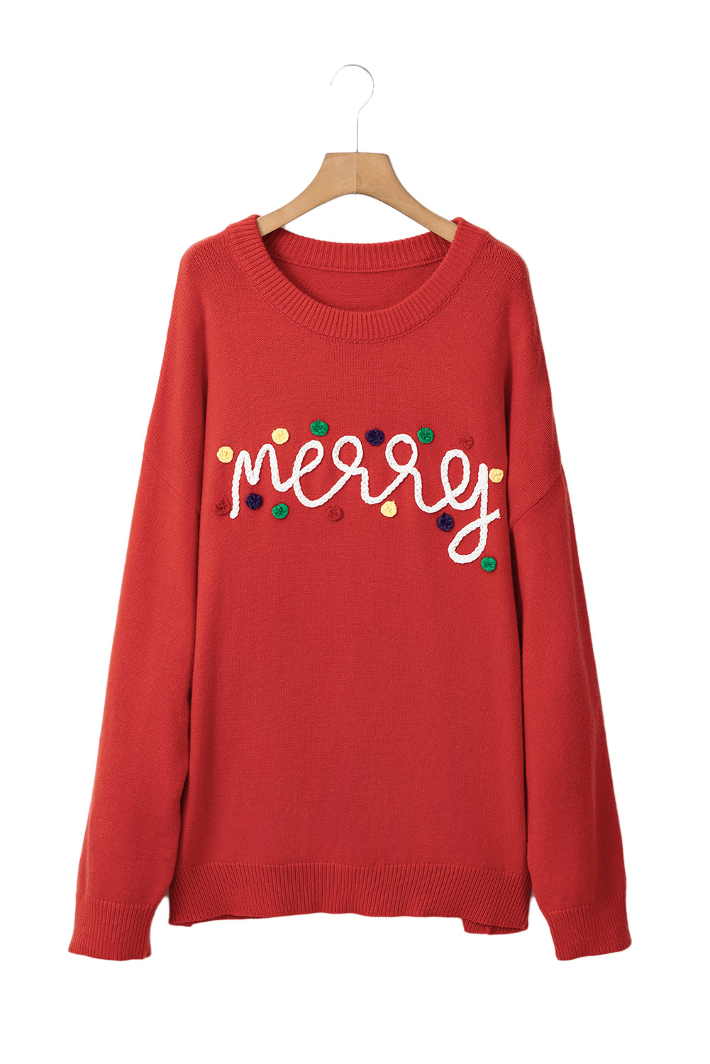 Fiery Red Merry Graphic Christmas Plus Size Sweater