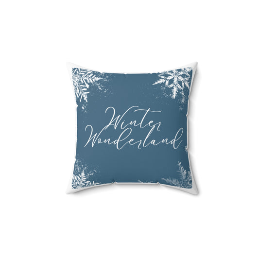 Winter Wonderland Faux Suede Square Pillow