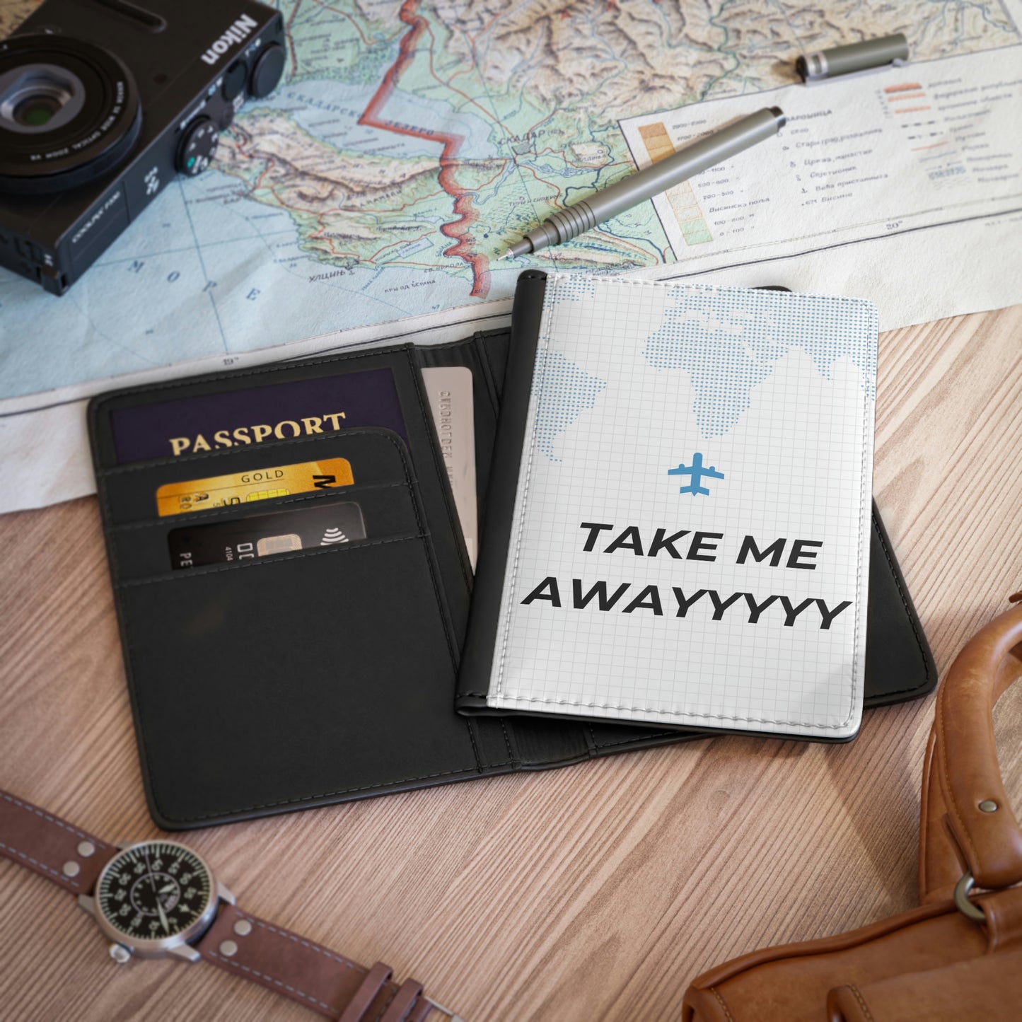 Take me away travel Passport Cover