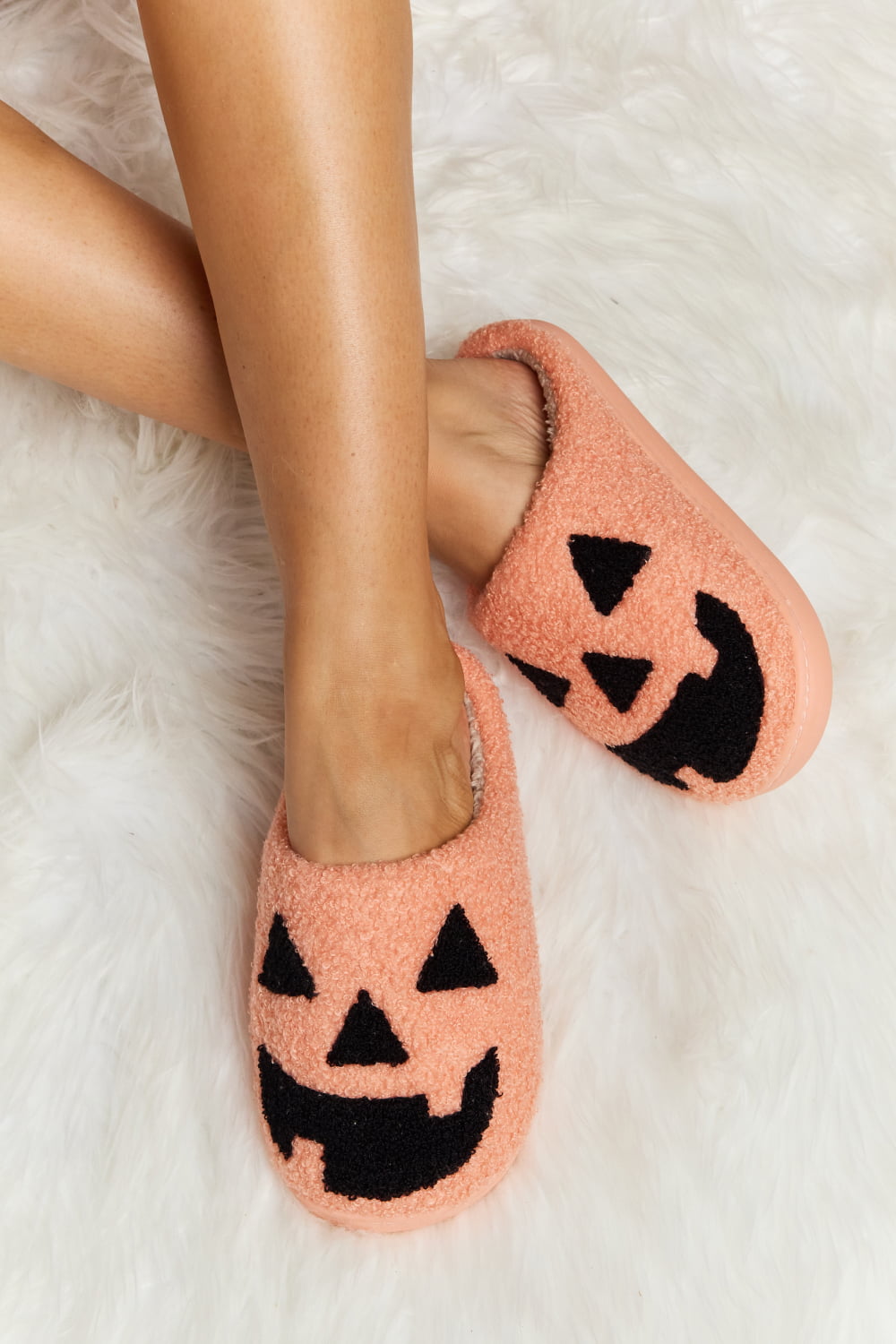 Printed Plush Slide Slippers