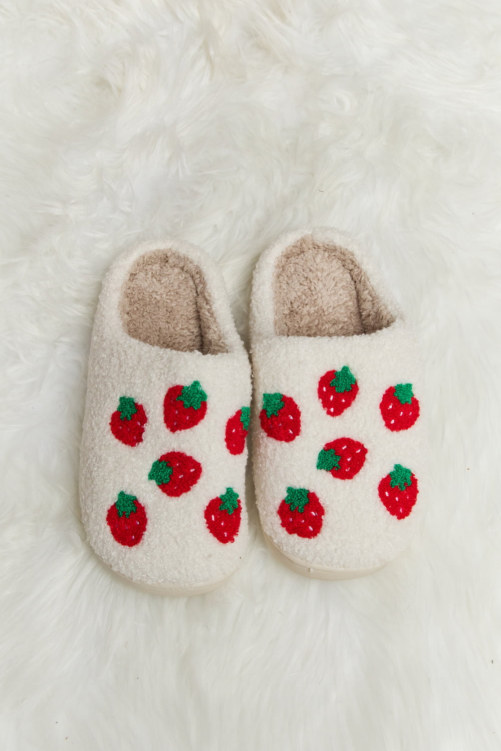 Printed Plush Slide Slippers