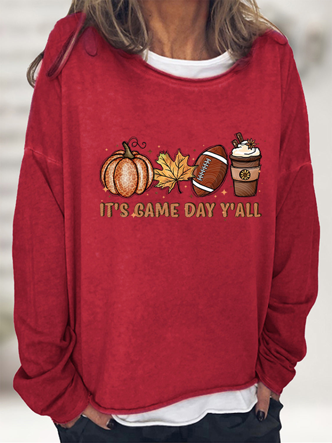 Football IT'S GAME DAY Y'ALL Graphic Sweatshirt