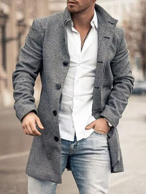 Men's Plaid Classic Overcoat Jacket